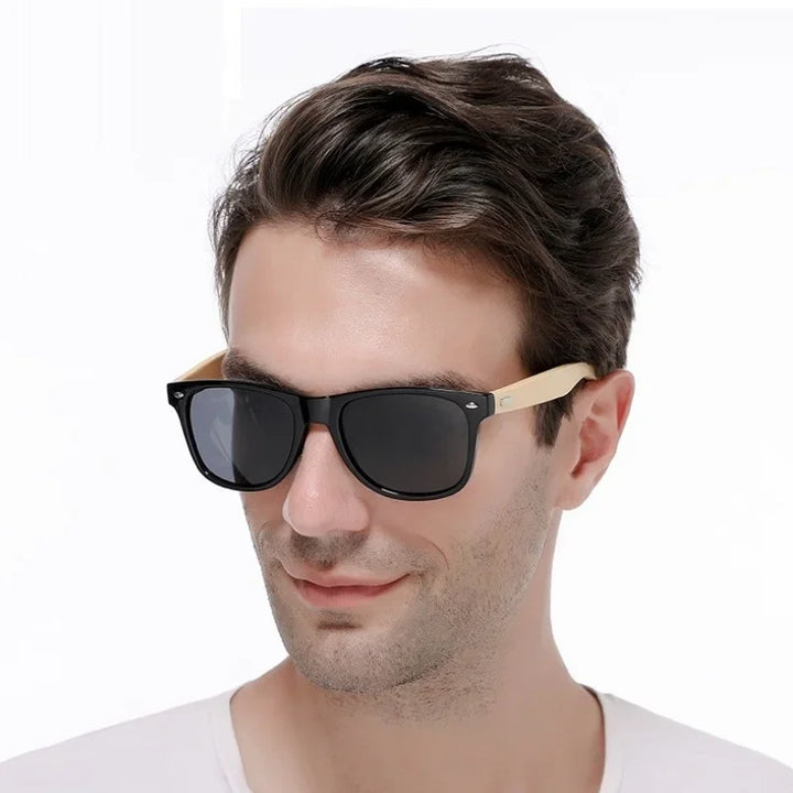 Men's Fashion Classic Wooden Bamboo Ultraviolet Sunglasses